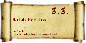 Baluh Bertina névjegykártya